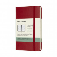 2019 Moleskine Scarlet Red Horizontal Pocket Weekly 12-month Diary Hard