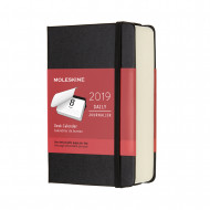 2019 Moleskine Black Pocket Daily 12-month Desk Calendar Hard