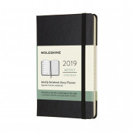 2019 Moleskine Notebook Black Pocket Weekly 12-month Diary Hard