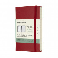 2019 Moleskine Notebook Scarlet Red Pocket Weekly 18-month Diary Hard