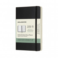 2019 Moleskine Notebook Black Pocket Weekly 18-month Diary Soft