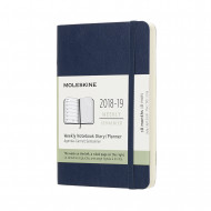2019 Moleskine Notebook Sapphire Blue Pocket Weekly 18-month Diary Soft