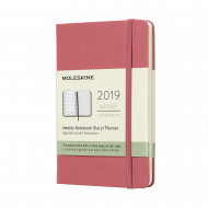 2019 Moleskine Notebook Daisy Pink Pocket Weekly 12-month Diary Hard