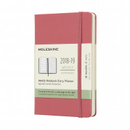 2019 Moleskine Notebook Daisy Pink Pocket Weekly 18-month Diary Hard
