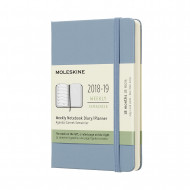 2019 Moleskine Notebook Cinder Blue Pocket Weekly 18-month Diary Hard