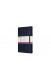 Moleskine Large Double Layout Plain and Ruled Hardcover Notebook: Sapphire Blue