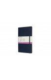 Moleskine Large Double Layout Plain and Ruled Softcover Notebook: Sapphire Blue