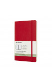 2019 Moleskine Horizontal Scarlet Red Large Weekly 12-month Diary Soft