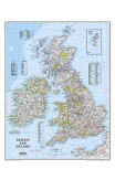 Britain And Ireland Laminated Flat Map