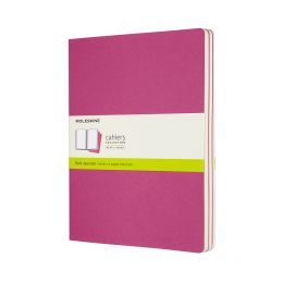 Set Of 3 Moleskine Extra Large Plain Cahier Journals: Kinetic Pink