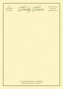 Fictional Hotel Notepads: Fawlty Towers