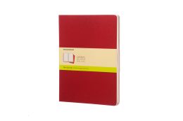 Moleskine Plain Cahier XL - Red Cover (3 SET)