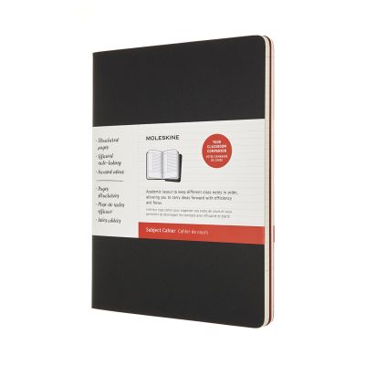 Moleskine Extra Large Subject Cahier Journals: Black/Cranberry Red