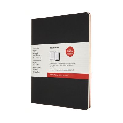 Moleskine Extra Extra Large Subject Cahier Journals: Black/Cranberry Red