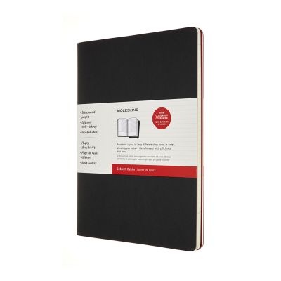 Moleskine A4 Subject Cahier Journals: Black/Cranberry Red