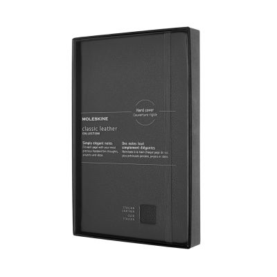 Moleskine Classic Limited Collection Large Leather Ruled Hardback Notebook in Box: Black