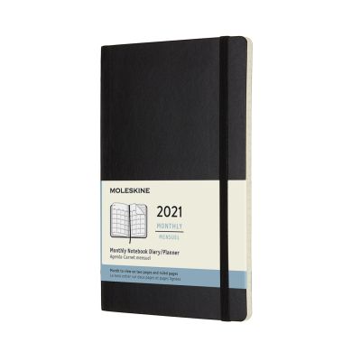 Moleskine 2021 12-Month Monthly Large Softcover Diary: Black