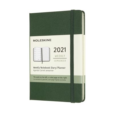 Moleskine 2021 12-Month Weekly Pocket Hardcover Diary: Myrtle Green