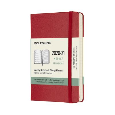 Moleskine 2021 18-Month Weekly Pocket Hardcover Diary: Scarlet Red