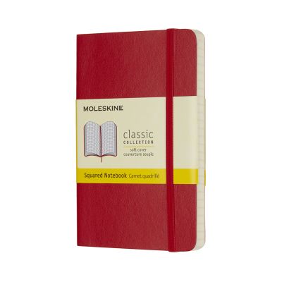 Moleskine Scarlet Red Pocket Squared Notebook Soft