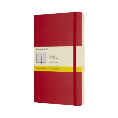 Moleskine Scarlet Red Large Squared Notebook Soft