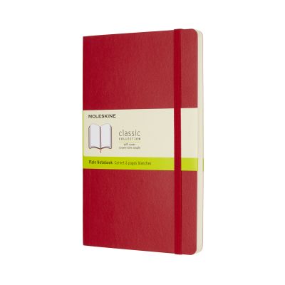 Moleskine Scarlet Red Large Plain Notebook Soft