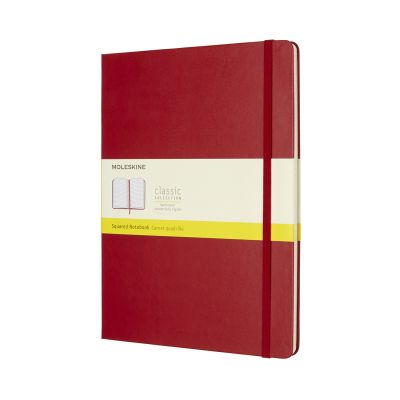 Moleskine Scarlet Red Extra Large Squared Notebook Hard