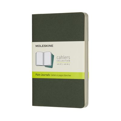 Moleskine Myrtle Green Pocket Plain Cahier Journal (Set of 3)