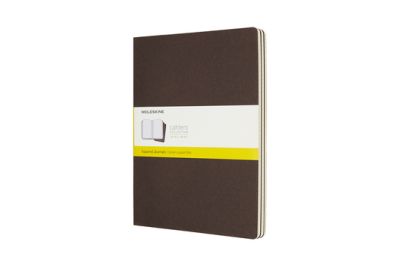 Moleskine Coffee Brown Extra Large Squared Cahier Journal (set Of 3)