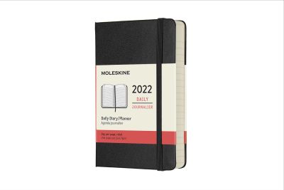 Moleskine 2022 12-Month Daily Pocket Hardcover Notebook: Black