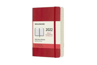 Moleskine 2022 12-Month Daily Pocket Softcover Notebook: Scarlet Red