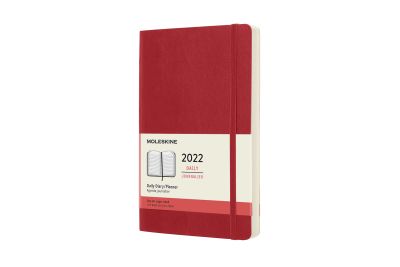 Moleskine 2022 12-Month Daily Large Softcover Notebook: Scarlet Red