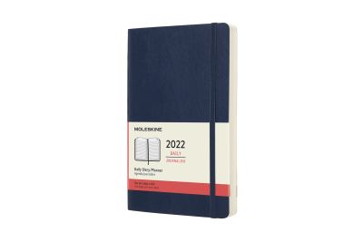 Moleskine 2022 12-Month Daily Large Softcover Notebook: Sapphire Blue