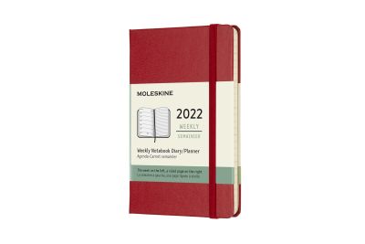 Moleskine 2022 12-Month Weekly Pocket Hardcover Notebook: Scarlet Red