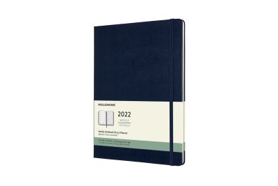 Moleskine 2022 12-Month Weekly Extra Large Hardcover Notebook: Sapphire Blue