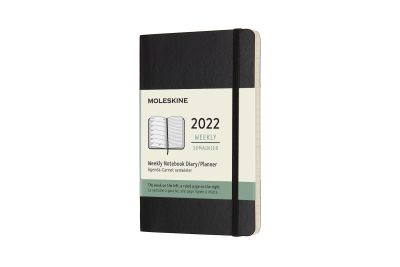 Moleskine 2022 12-Month Weekly Pocket Softcover Notebook: Black