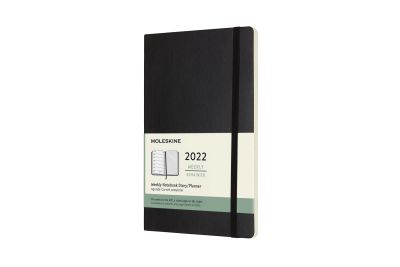 Moleskine 2022 12-Month Weekly Large Softcover Notebook: Black