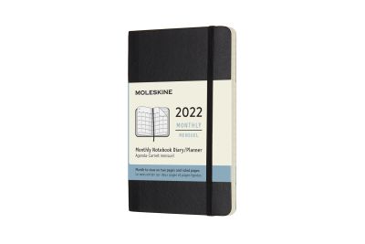 Moleskine 2022 12-Month Monthly Pocket Softcover Notebook: Black