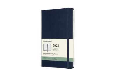 Moleskine 2022 12-Month Weekly Large Hardcover Horizontal Notebook: Sapphire Blue