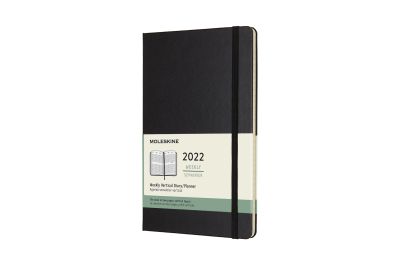 Moleskine 2022 12-Month Weekly Large Hardcover Vertical Notebook: Black