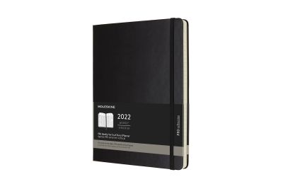 Moleskine 2022 PRO 12-Month Weekly Extra Large Hardcover Vertical Notebook: Black