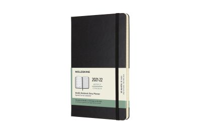 Moleskine 2022 18-Month Weekly Large Hardcover Notebook: Black