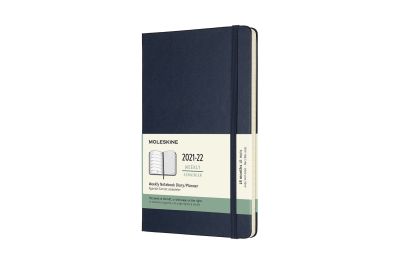 Moleskine 2022 18-Month Weekly Large Hardcover Notebook: Sapphire Blue