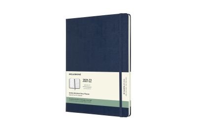 Moleskine 2022 18-Month Weekly Extra Large Hardcover Notebook: Sapphire Blue