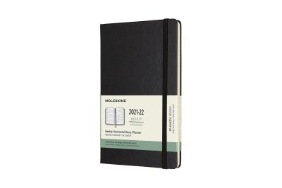 Moleskine 2022 18-Month Weekly Large Hardcover Horizontal Notebook: Black