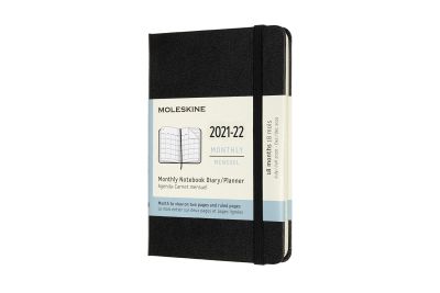 Moleskine 2022 18-Month Monthly Pocket Hardcover Notebook: Black