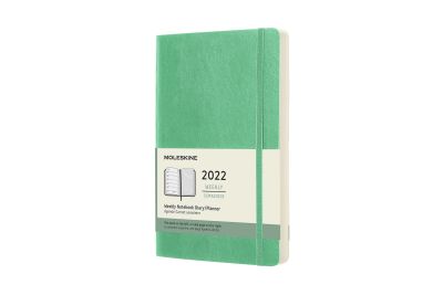 Moleskine 2022 12-Month Weekly Large Softcover Notebook: Ice Green