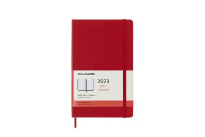 Moleskine 2023 12-Month Daily Large Hardcover Notebook: Scarlet Red