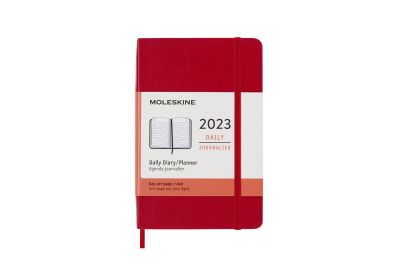 Moleskine 2023 12-Month Daily Pocket Softcover Notebook: Scarlet Red