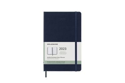 Moleskine 2023 12-Month Weekly Large Hardcover Notebook: Sapphire Blue